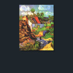 Houses in Auvers by Vincent van Gogh Canvas Print<br><div class="desc">Houses in Auvers by Vincent van Gogh is a vintage fine art post impressionism architectural painting featuring country cottages with thatched roofs and a road leading into the town of Auvers, France. About the artist: Vincent Willem van Gogh was a Post Impressionist painter whose work was most notable for its...</div>