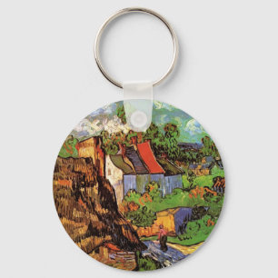 Houses in Auvers by Vincent van Gogh Keychain