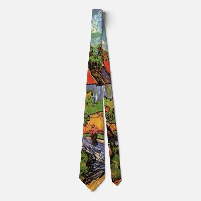 Houses in Auvers by Vincent van Gogh Tie (Front)