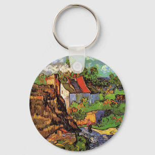 Houses in Auvers, Vincent van Gogh. Village Keychain