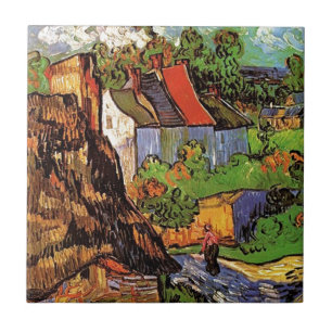 Houses in Auvers, Vincent van Gogh. Village Tile