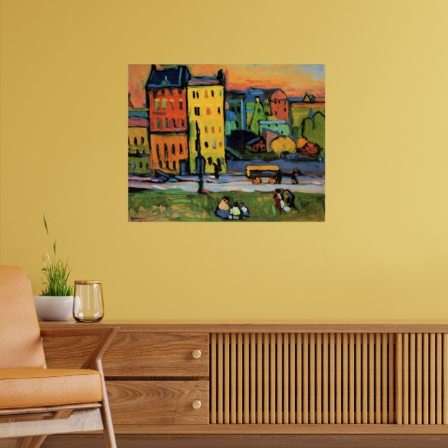Houses in Munich by Kandinsky Poster (Living Room 2)