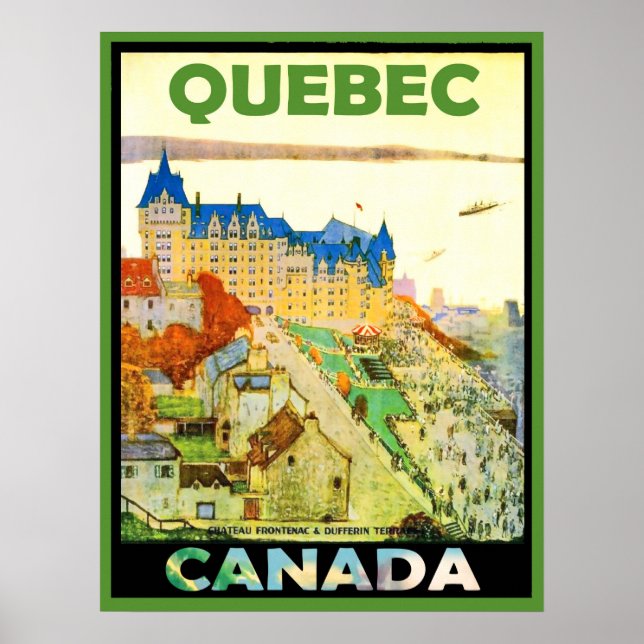Houses in Quebec, Canada, vintage travel Poster (Front)