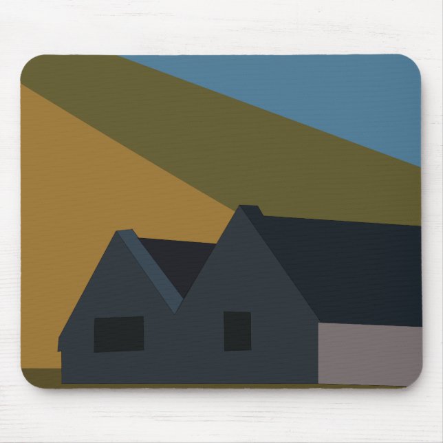 Houses Mountains Nature Landscape Mouse Pad (Front)