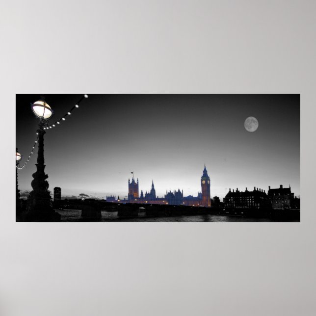 Houses of Parliament  bw Poster (Front)