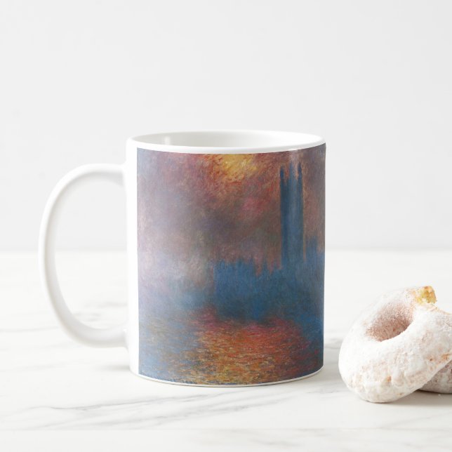 Houses of Parliament, London by Claude Monet Coffee Mug (With Donut)