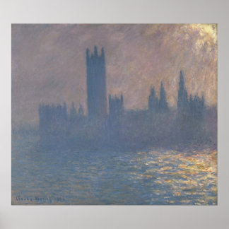 Houses of Parliament Sunlight Effect by Monet Poster