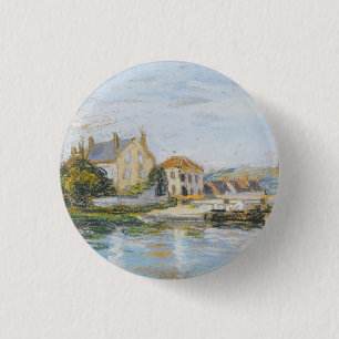 Houses On The Edge Of The Lock Of La Garonne Sisle 1 Inch Round Button