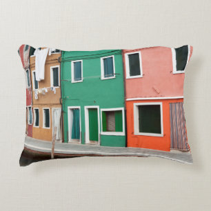 Houses on the waterfront decorative pillow
