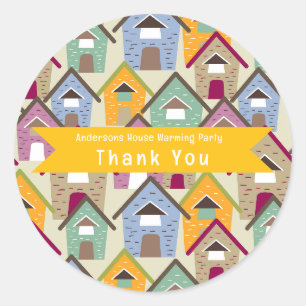 Houses Sage Thank You Classic Round Sticker
