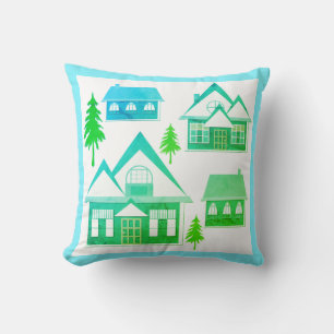 Houses Throw Pillow
