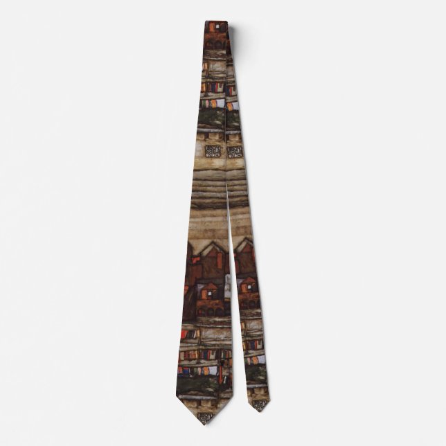 Houses with Laundry by Egon Schiele Tie (Front)