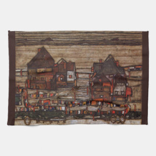 Houses with Laundry (Seeburg II) by Egon Schiele Kitchen Towel