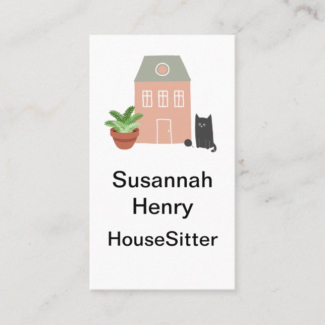 Housesitting Pets Plants Business Card (Front)