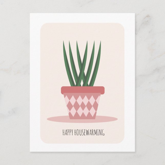 Housewarming Aloe Potted Plant New Home Party  Pos Postcard (Front)