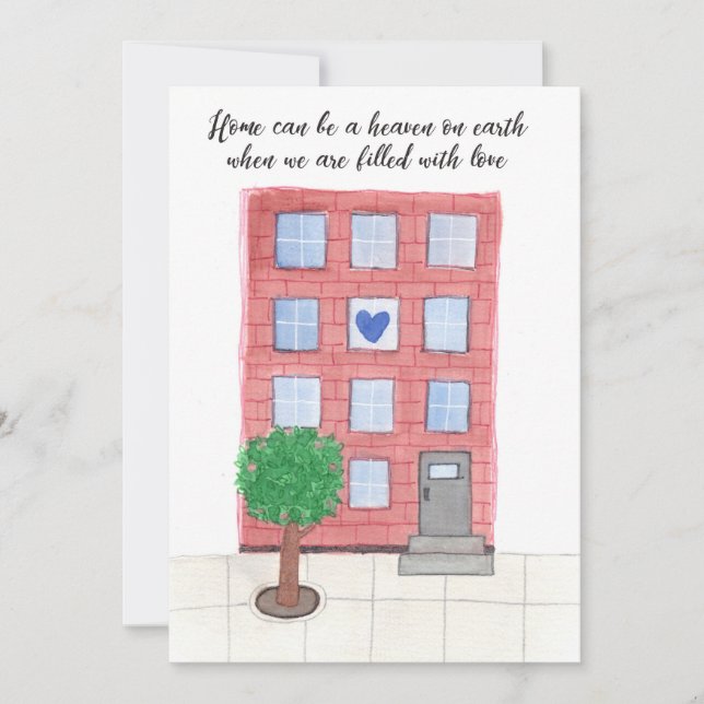 Housewarming Card "Home Can be a Heaven on Earth" (Front)