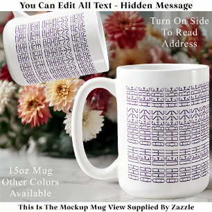 Housewarming Custom Address Hidden Message Trendy Coffee Mug