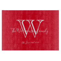 Housewarming Gift Monogram Family Name Chic Red