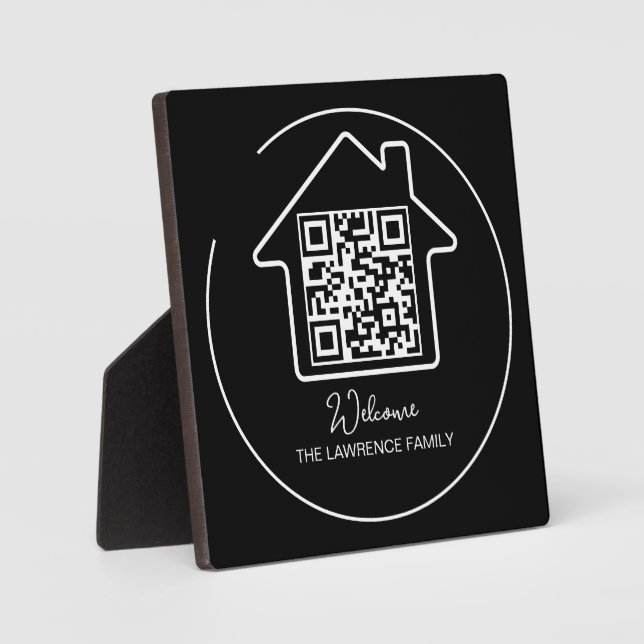 Housewarming Gift | Personalized WiFi Sign QR Code Plaque (Front)