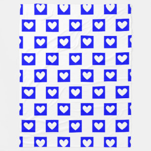 Housewarming New Home Blue Hearts Pattern Fleece Blanket