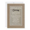 Housewarming Party Invitation Key on Burlap