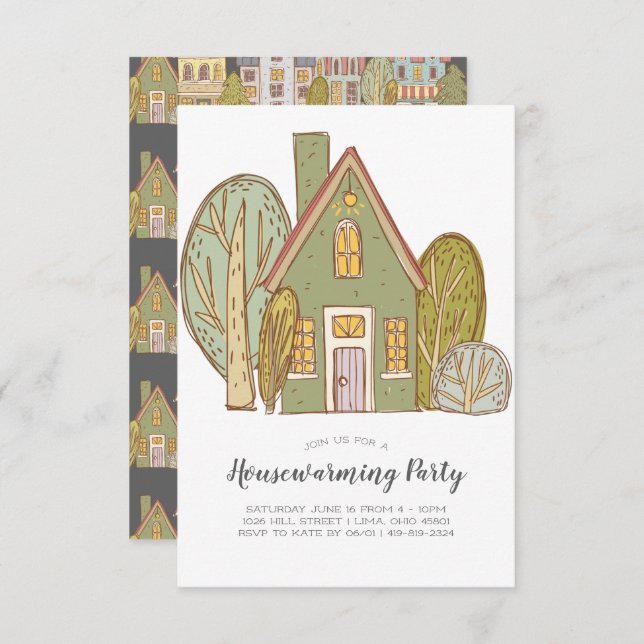 Housewarming Party Invitation | New Neighbourhood (Front/Back)