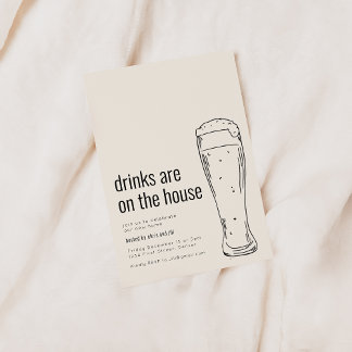 Housewarming Party Invitation with Beer