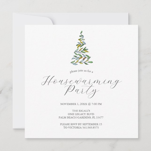 Housewarming Party Invitations Minimal Christmas (Front)