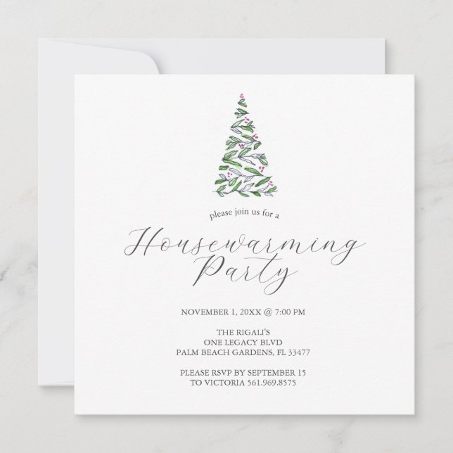 Housewarming Party Invitations Modern Christmas (Front)
