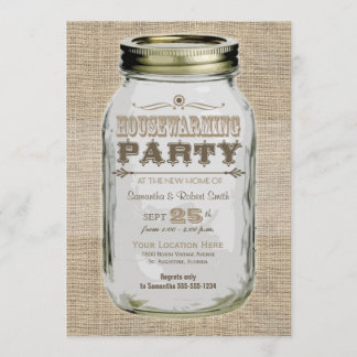 Housewarming Party Mason Jar Invitation