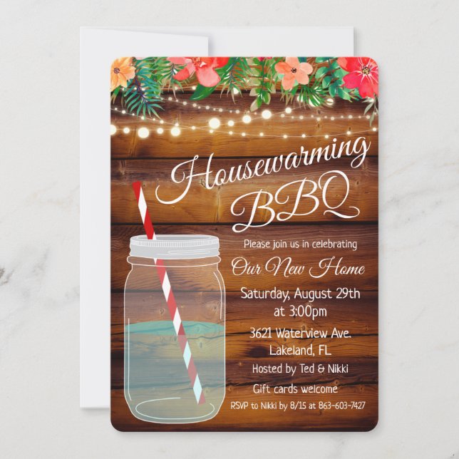 Housewarming Party Mason Jar Invitation (Front)