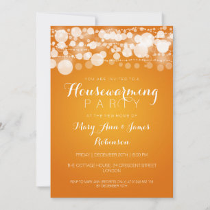 Housewarming Party Modern Dots Orange Invitation