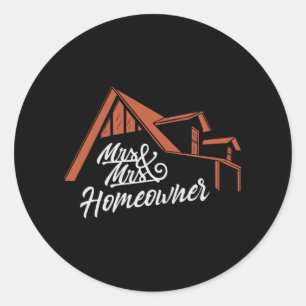 Housewarming party Mr & Mrs Homeowner Classic Round Sticker