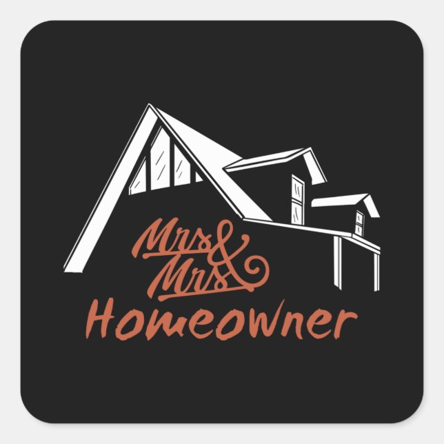 Housewarming party Mr & Mrs Homeowner Square Sticker (Front)
