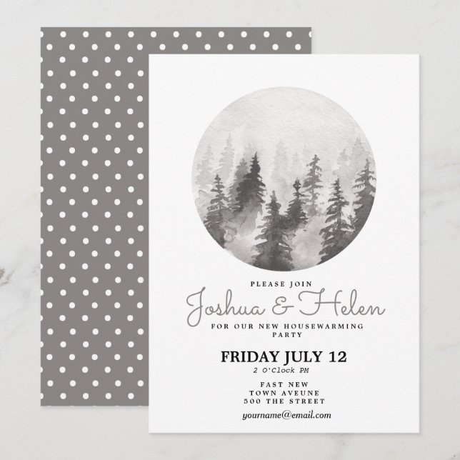 housewarming party new house in the mountains invitation (Front/Back)