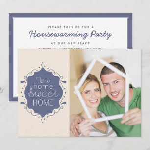 Housewarming Party Photo Invite / Blue