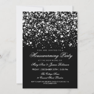 Housewarming Party Silver Midnight Glam Invitation