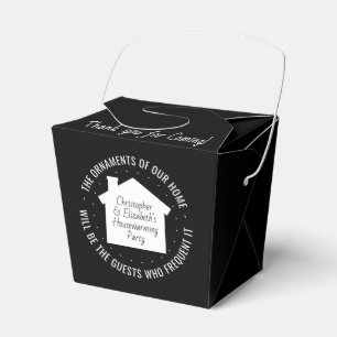 Housewarming Party Thank You Black & White Elegant Favor Box
