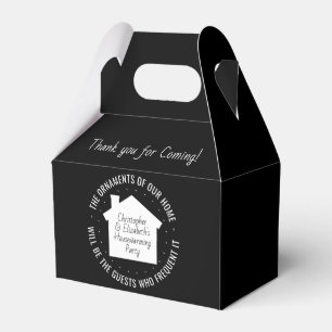 Housewarming Party Thank You Black & White Elegant Favor Box