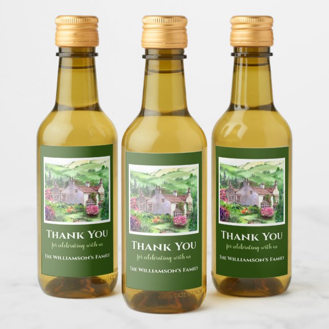 Housewarming Rydal Mount William Wordsworth House Wine Label (Bottles)