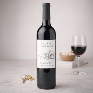 Housewarming Wine Label Realtor Closing Gift