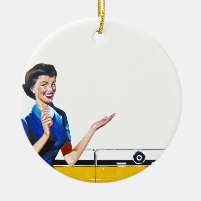 Housewife and New Washer Ceramic Ornament (Front)