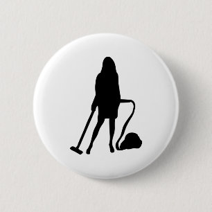 housewife - vacuum cleaner - cleaning 2 inch round button