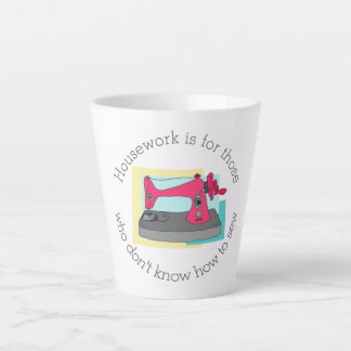 Housework - vintage sewing machine - personalised latte mug
