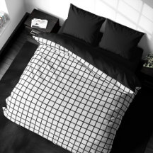 Carreaux de base blanc sur couverture de couette n