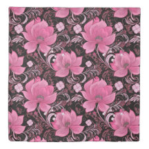 Fleurs roses en noir