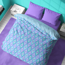 Harlequin Diamond Floral sur capot Bébé Blue Duvet