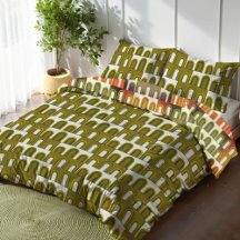 Olive Green Mustard Jaune Mi-Siècle moderne