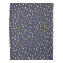 Petites fleurs en crème et jaune sur bleu marine