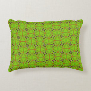 Housse de coussin à motif floral géométrique vert